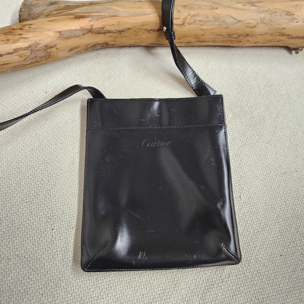 Cartier leather messenger bag